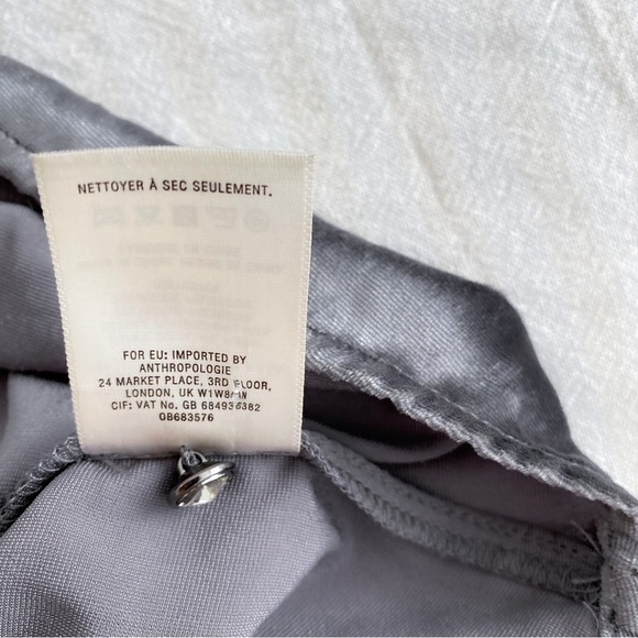 Anthropologie Maeve Velvet Romper Jumpsuit Jeweled Buttons Cropped Wide Leg Gray - Picture 10 of 15